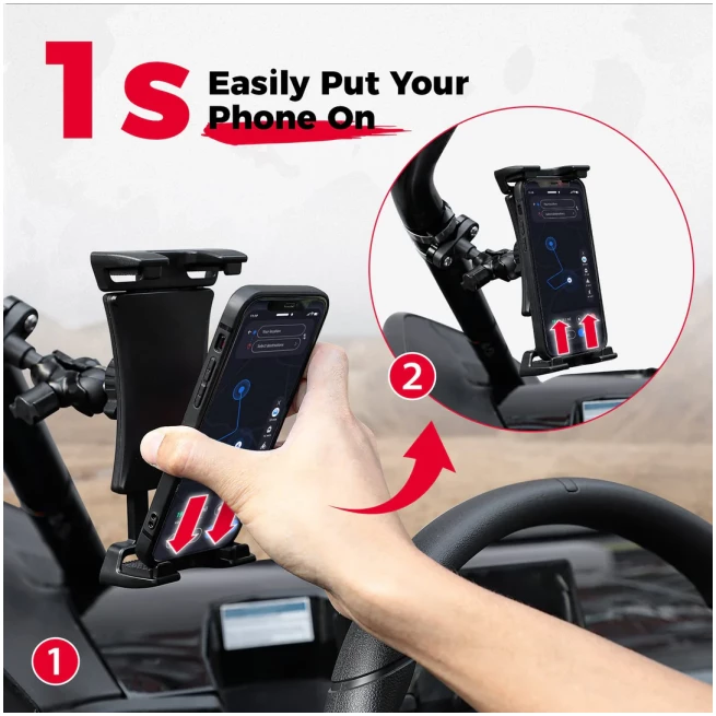 Universal Phone Holder for 0.6-1.25"/1.5-1.75" Roll Bar - Image 3