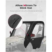UTV Cab Enclosure Heavy-Duty 900D for Yamaha Rhino with Half Doors - Image 3