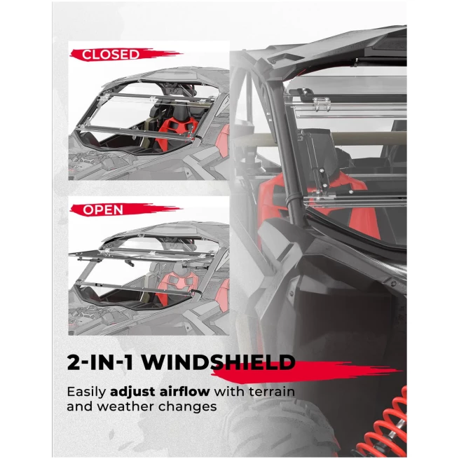 Upgraded Flip Windshield for Can Am Maverick X3/ X3 Max - Image 3