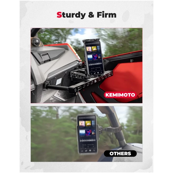 Electronic Device Mounts with Grab Bar For RZR PRO XP/R/Turbo R - Image 3