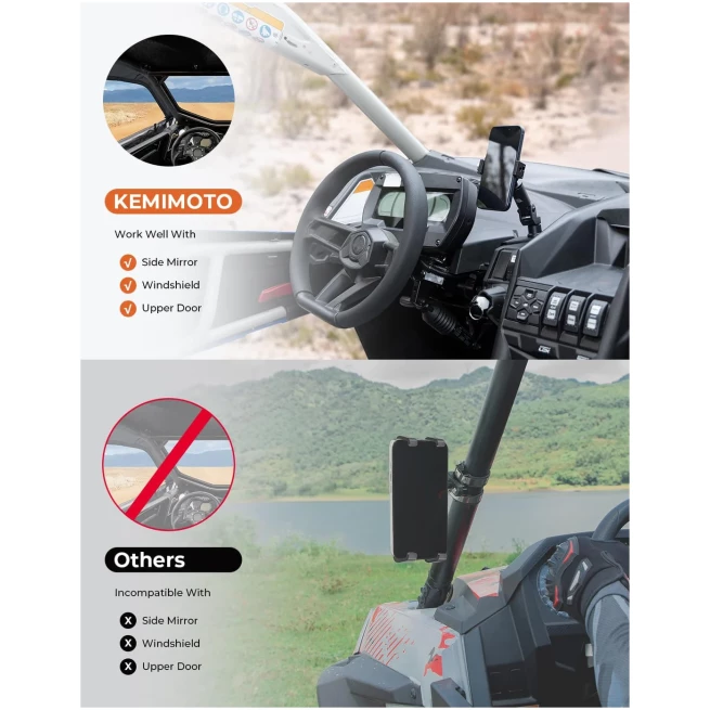 360° Adjustable CNC Phone Mount for Can-Am Maverick X3/MAX - Image 3