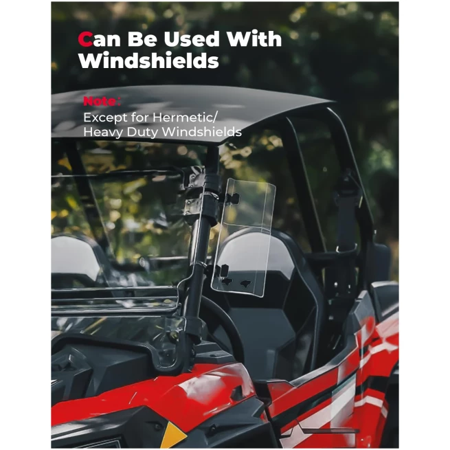 2PCS UTV Side Wind Deflectors for Can-Am / Polaris fit 1.5-2.2 inch Roll Bar - Image 2