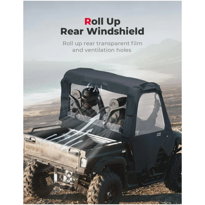 UTV Cab Enclosure Heavy-Duty 900D for Yamaha Rhino with Half Doors - Image 4