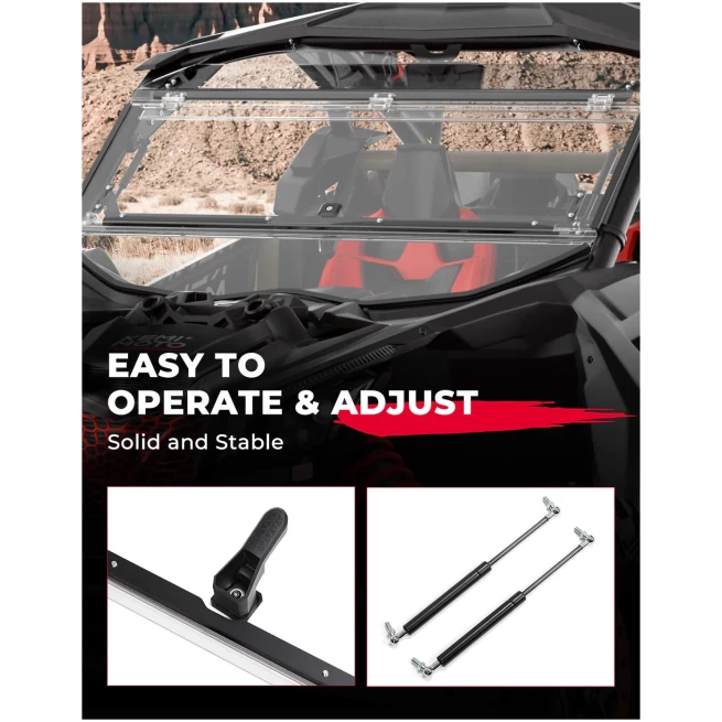Upgraded Flip Windshield for Can Am Maverick X3/ X3 Max - Image 4