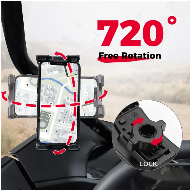 Universal Phone Holder for 0.6-1.25"/1.5-1.75" Roll Bar - Image 5