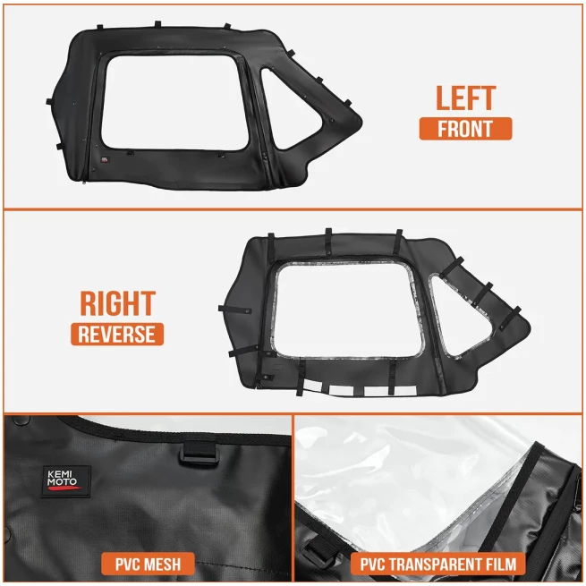 Soft Cab Enclosures Upper Door Set for Kawasaki Teryx 1000 - Image 5