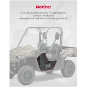 UTV Cab Enclosure Heavy-Duty 900D for Yamaha Rhino with Half Doors - Image 6