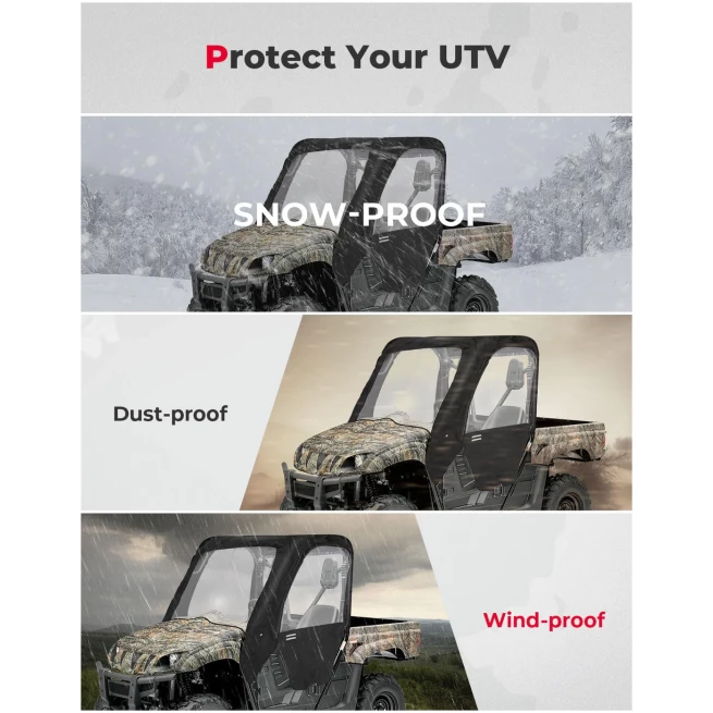 UTV Cab Enclosure Heavy-Duty 900D for Yamaha Rhino with Half Doors - Image 7