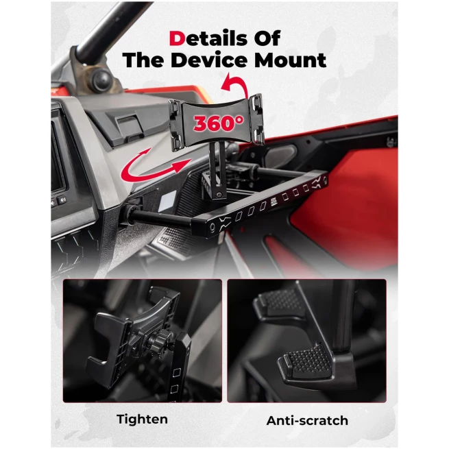 Electronic Device Mounts with Grab Bar For RZR PRO XP/R/Turbo R - Image 6