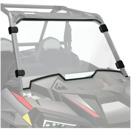Front Full Windshield with 4 Black Clamps for Polaris RZR
