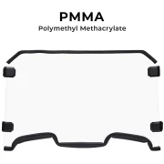 Front Full Windshield with 4 Black Clamps for Polaris RZR - Image 5
