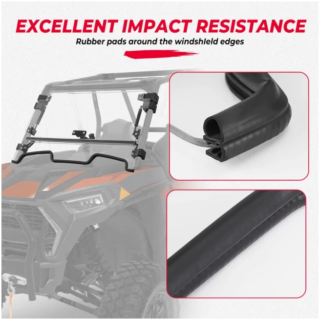 3-IN-1 Folding Windshield for Polaris RZR XP 1000 - Image 5