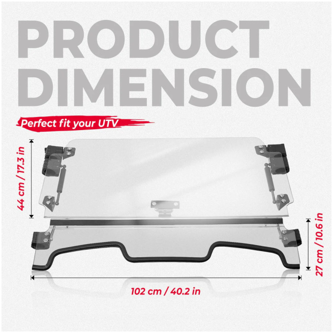 3-IN-1 Folding Windshield for Polaris RZR XP 1000 - Image 6