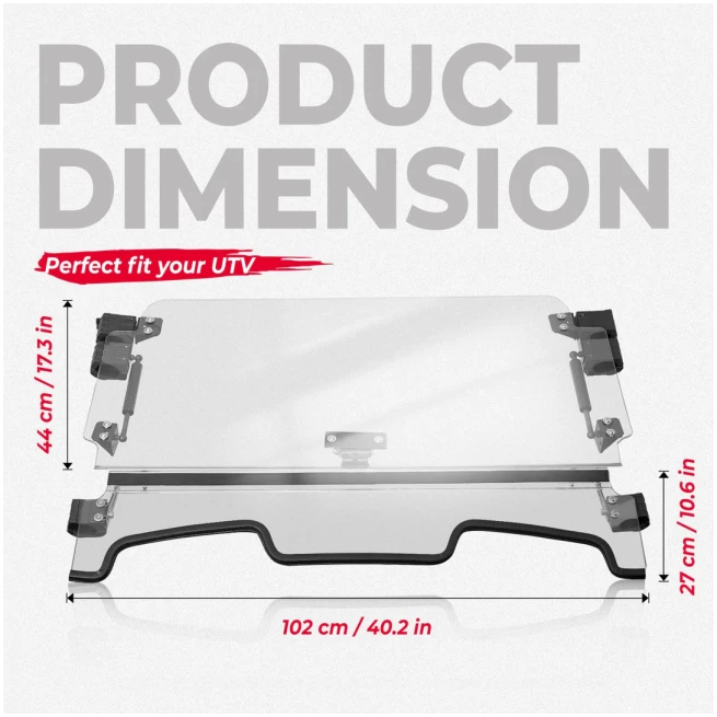 3-IN-1 Folding Windshield for Polaris RZR XP 1000 - Image 6