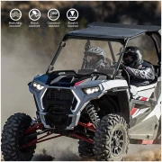 Front Full Windshield with 4 Black Clamps for Polaris RZR - Image 6