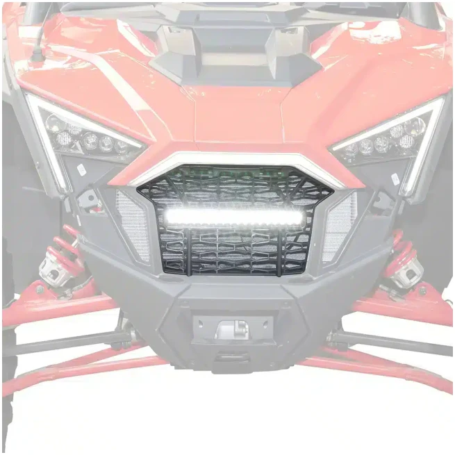 Front Mesh Grill with LED Light Bar for Polaris RZR PRO XP/TURBO R