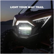 Front Mesh Grill with LED Light Bar for Polaris RZR PRO XP/TURBO R - Image 3