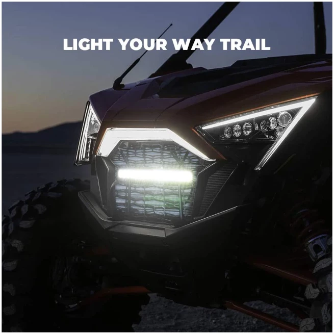 Front Mesh Grill with LED Light Bar for Polaris RZR PRO XP/TURBO R - Image 3