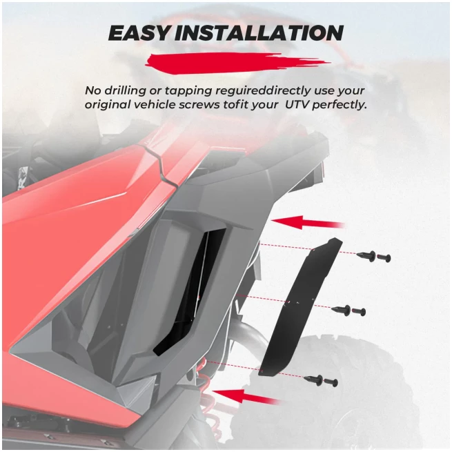Kemimoto Polaris RZR Pro R 4 Pcs Mud Fender Flares - Image 5
