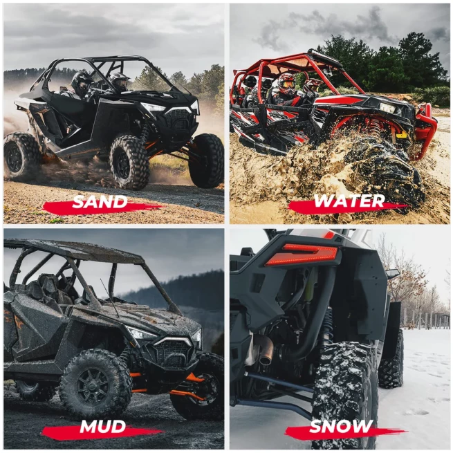 Kemimoto Polaris RZR Pro R 4 Pcs Mud Fender Flares - Image 7